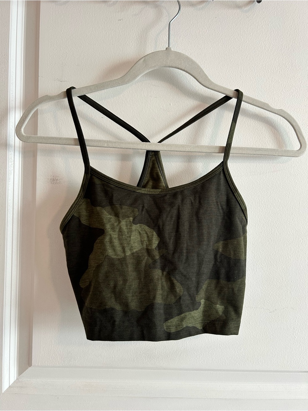 aerie Camo Strappy Crop Tank Top - Olive